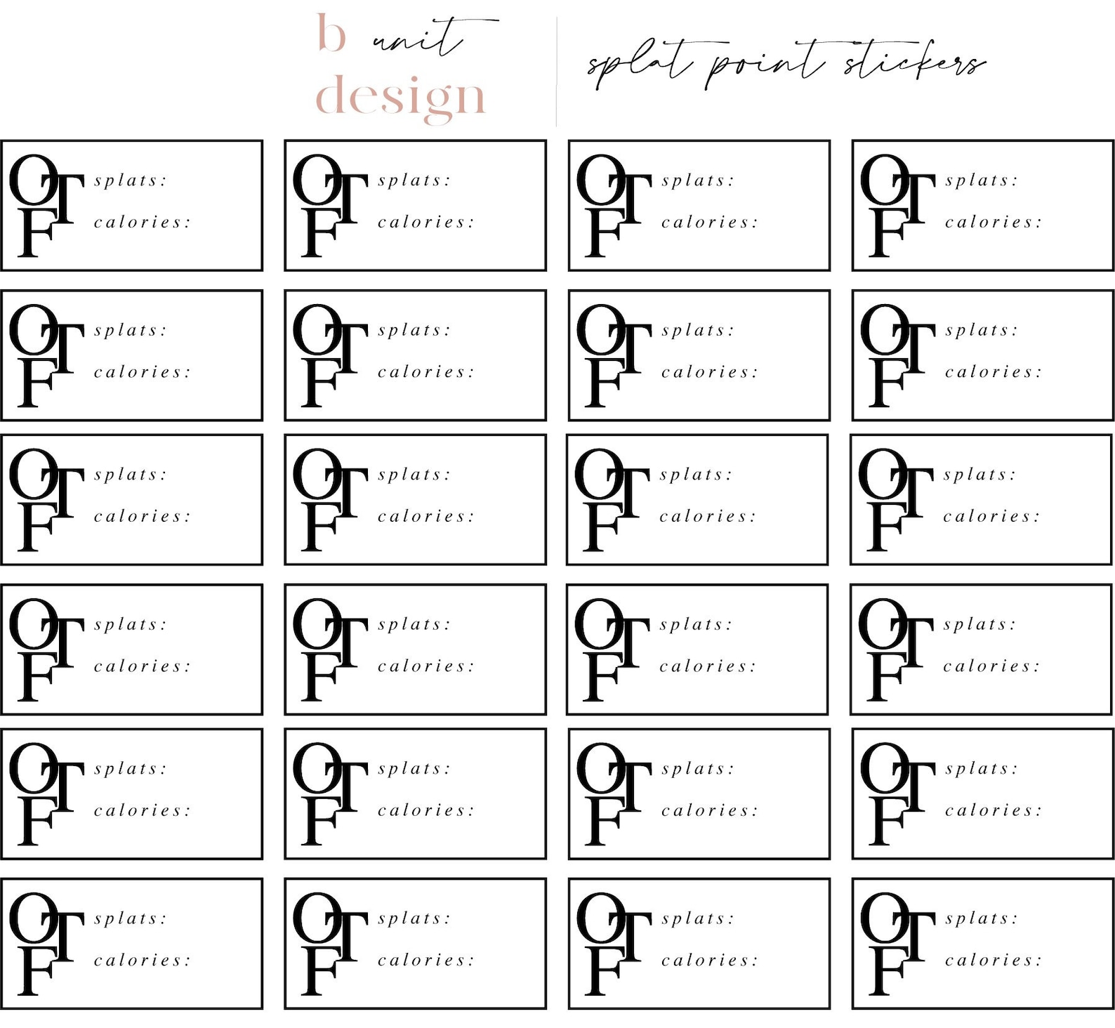 Splat Point OTF Planner Stickers Etsy