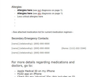 Hoja de Información de Emergencia Médica - Digital