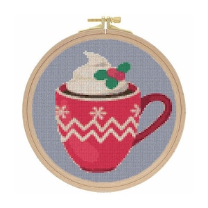 Weihnachtskaffeetasse - Kreuzstich Muster Pdf - sofortdownload