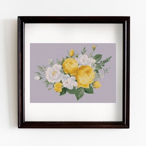 Yellow Flowers - Flowers Cross stitch pattern - Pattern Pdf - Instant download