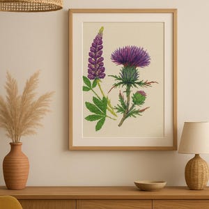 Lupine and Thistles Flower Cross Stitch Pattern (PDF)