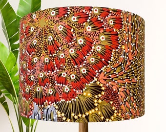 Bush Banana Aboriginal lampshade | Aboriginal Art lampshade | handmade lampshade | unique lampshade, Indigenous Art