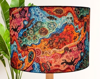 Land and Sea Aboriginal lamp shade, Lampshades floor lamp, Lampshade table lamp, Ceiling lampshade