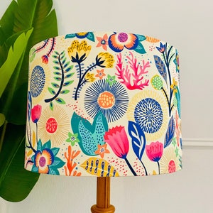 Coral Floral Jumbo Lampshade