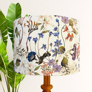 Australian Wild Flowers off-white lampshade, table lamp shades, ceiling lamps, floor lamp shade, large lampshade