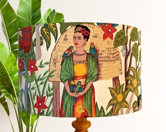 Frida's Garden lampshade, Frida natural lampshade | Frida lamp | Mexican lampshade |