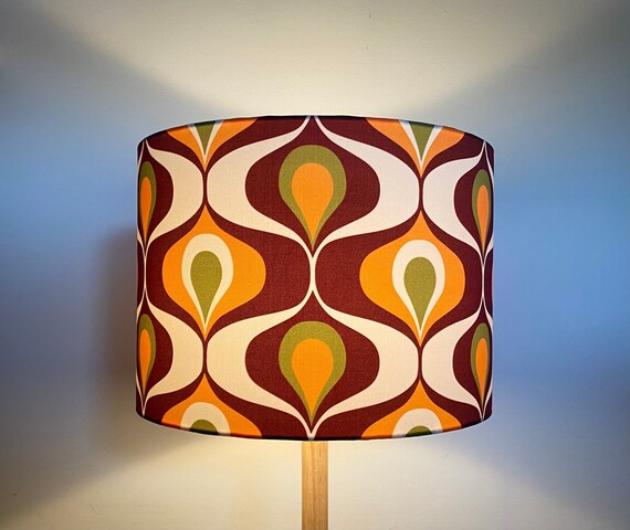 Ogee Retro 70s Brown and Orange Lampshade Vintage Lampshade Retro