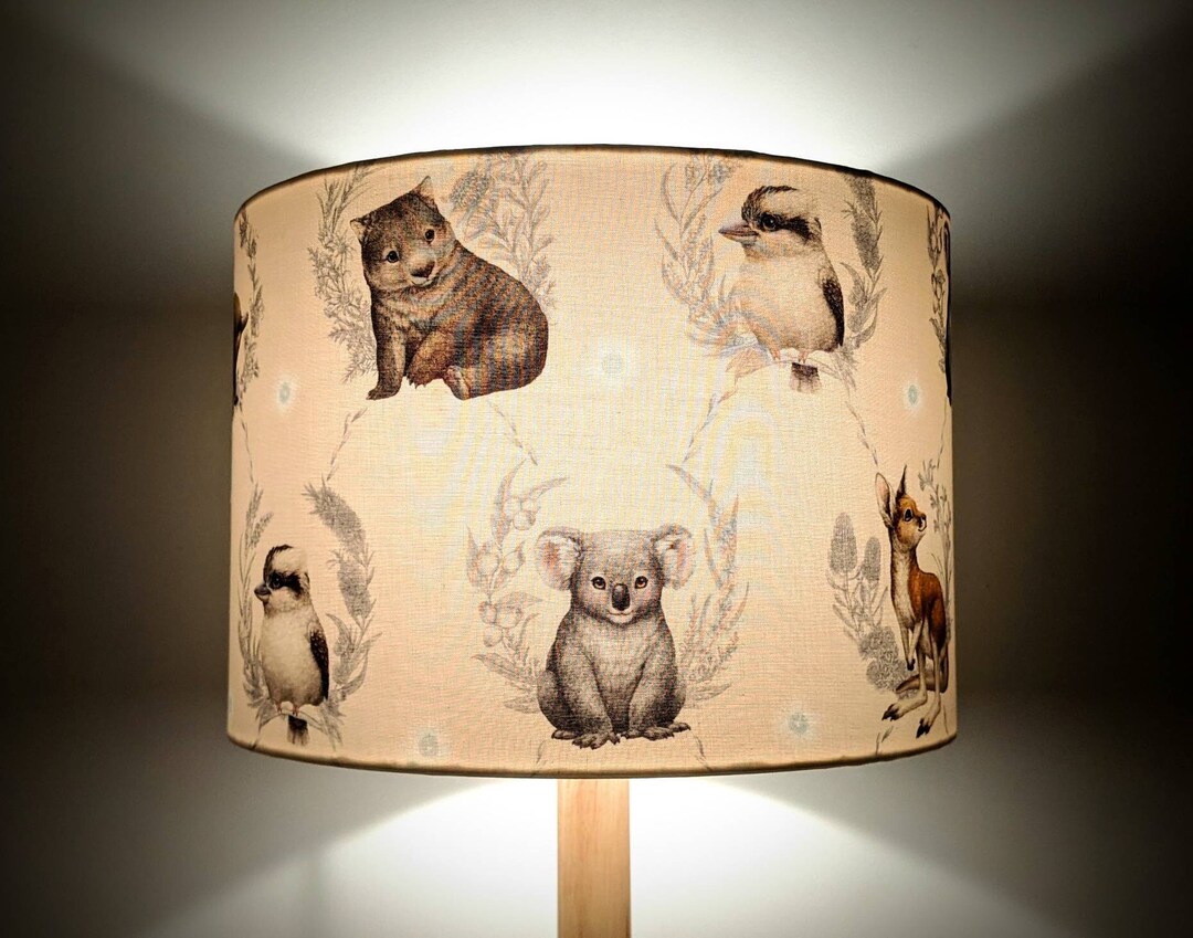 Australian Animals Lampshade Pink Lampshade Nursery Decor Etsy Australia