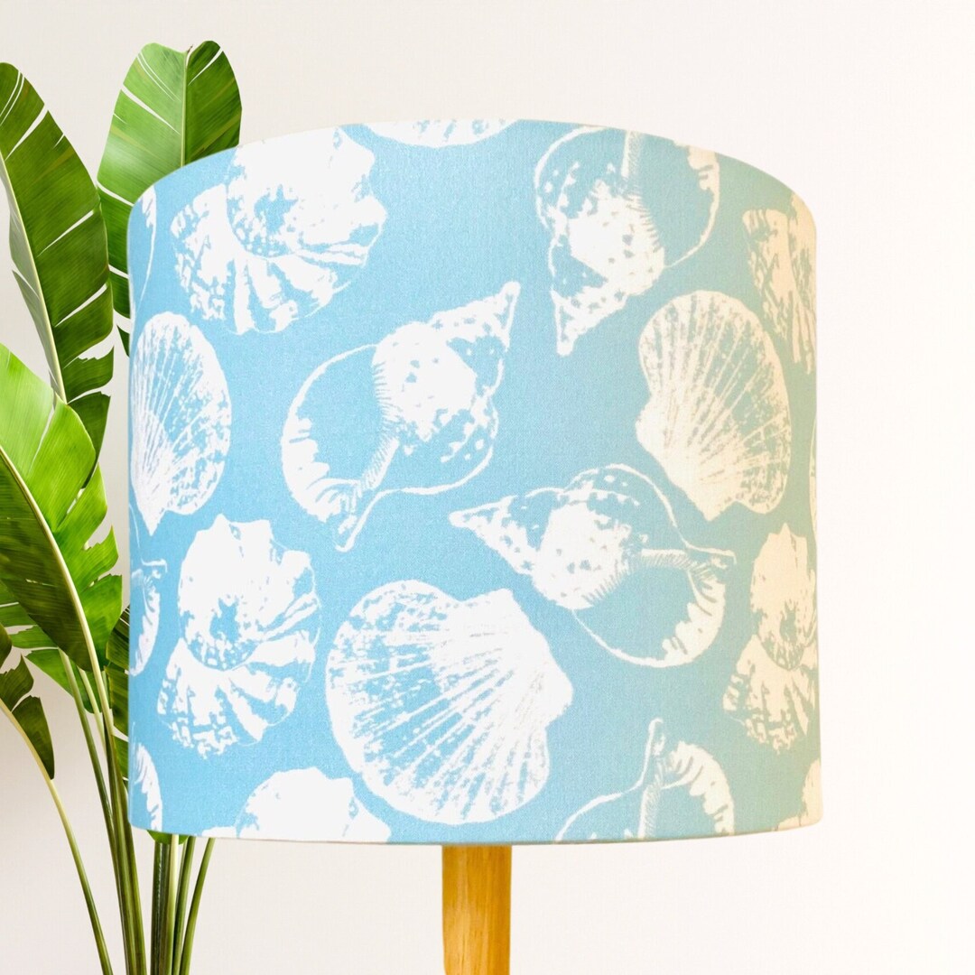 Shell Disc Lamp Shade Blue Shells Lamp Shade - Etsy