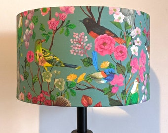 Birds and Flowers lampshade | light shades | table lamp shade | floor lamp lampshades | pendant light | Handmade in Australia
