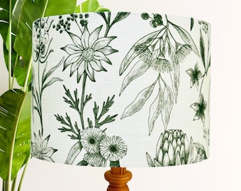 Green Linen Australian Lamp Shade