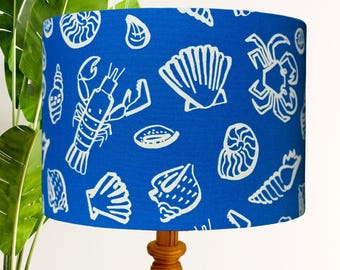 Shells on blue Lamp Shade