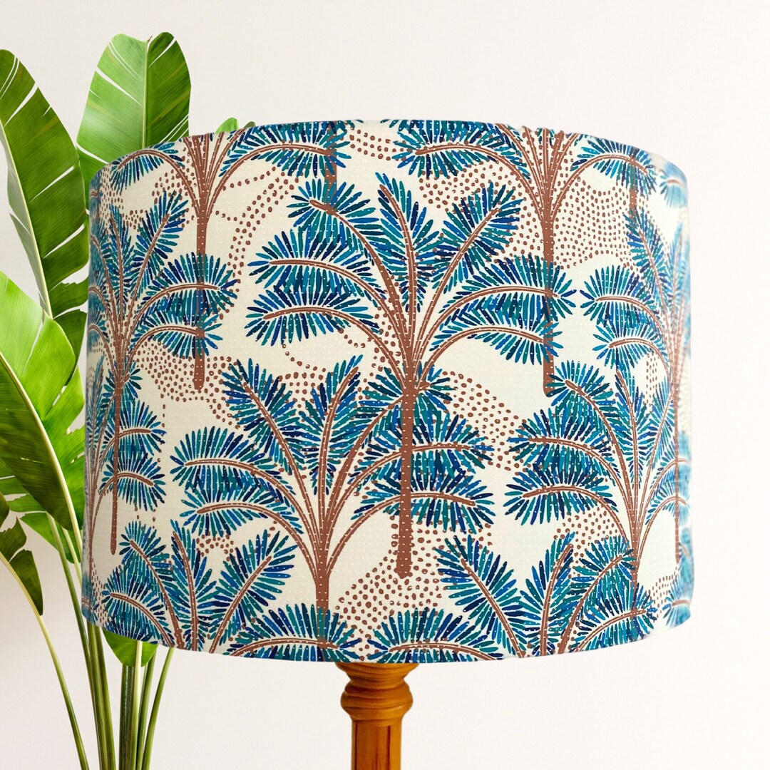 Majestic Palm Tree Lamp Shade, Turquoise & Brown - Etsy