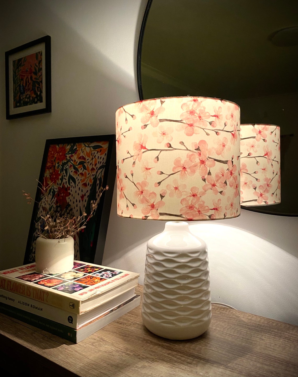 Cherry Blossom Lampshade Handmade Lamp Shade White and Pink Etsy