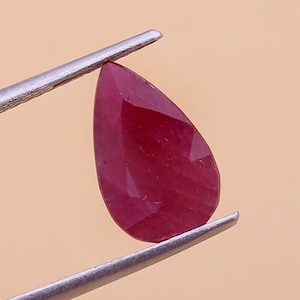 2,75 pierres précieuses naturelles certifiées rubis taille poire 12 x 8 x 3 mm non chauffées, non traitées, à facettes, en vrac, pierres précieuses rouges fines