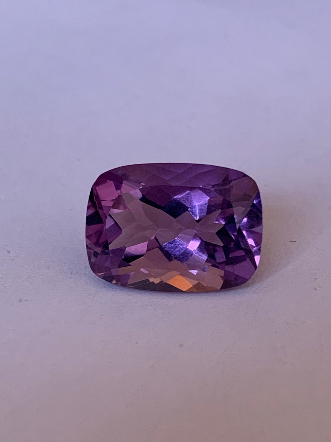 12X10X7.5 MM Natural Amethyst Cushion Cut Gemstone for Etsy