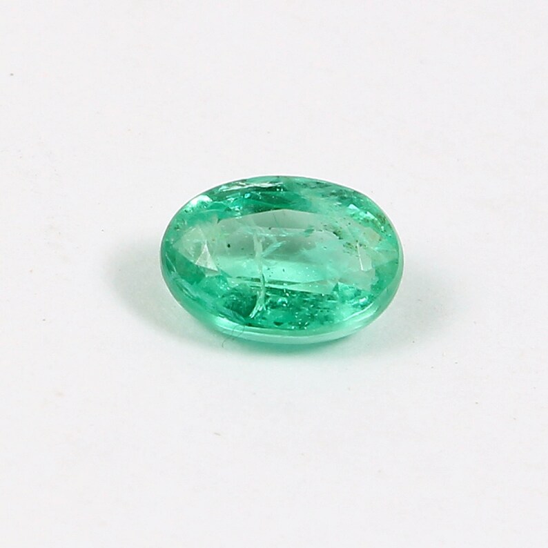 1.00 Carat Certified Natural Emerald oval shape loose gemston loop clean faceted stone 7.5X5.3X3MM Untreated Unheated gemstone