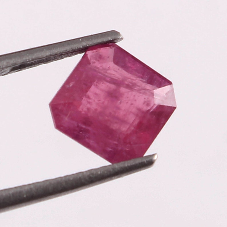 africa octagon Cut gemstone 7.7X3.5MM Unheated untreated Faceted Loose gemstone 2.00carat Certified Natural Ruby