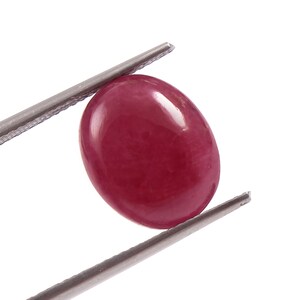 13,5X11X5,5 MM Rubino naturale certificato, cabochon ovale / Pietra preziosa curativa / Pietra portafortuna di luglio 8,90 carati