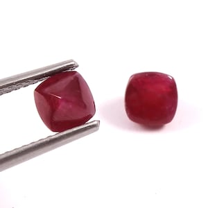 Natural Ruby Sugarloaf Cabochon Pair, July Birthstone, 2.40Cts (5MM)