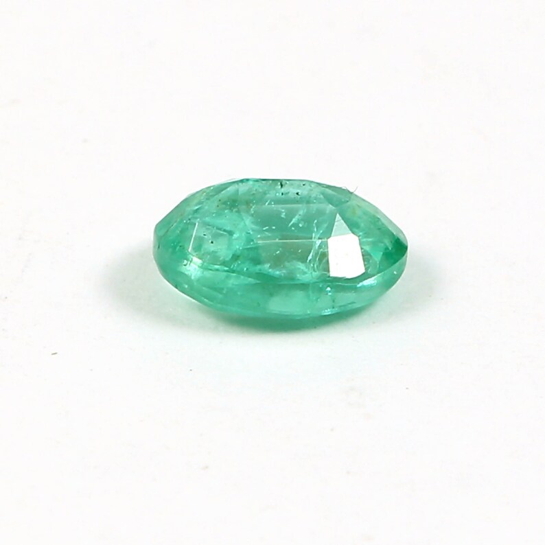 1.00 Carat Certified Natural Emerald oval shape loose gemston loop clean faceted stone 7.5X5.3X3MM Untreated Unheated gemstone