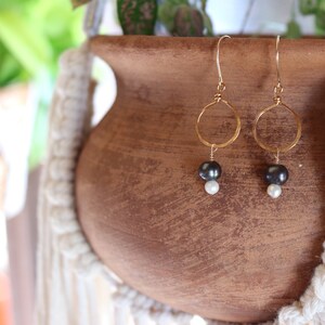 B & W Pearl Earrings