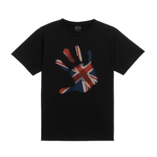 Tribal T-Shirt Union Jack Donna | Maglietta Lunga In 100% Cotone | Maniche Corte Arricciate | Giromanica Morbido | Vestibilità Aderente Sagomata