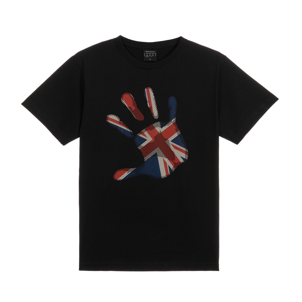 Tribal T-Shirt Union Jack Donna | Maglietta Lunga In 100% Cotone | Maniche Corte Arricciate | Giromanica Morbido | Vestibilità Aderente Sagomata