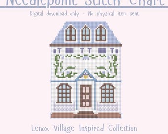 Lenox Village Inspired Garlic Spice House Needlepoint/Cross Stitch Pattern