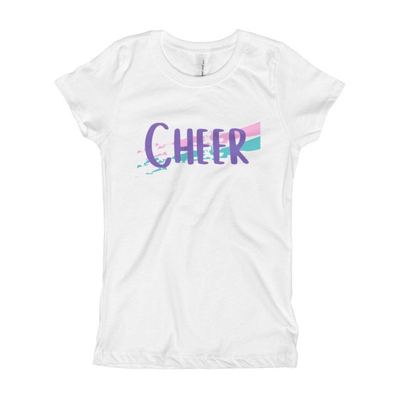 Cheerleader Cheer Typography Girls Fitted T-Shirt Girl Cheerleading