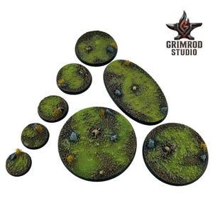 Painted Miniatures Bases - SWAMP - All Sizes, Round & Oval, 3D Resin Figure Stands for Wargaming, Table Top Games, DnD, RPG