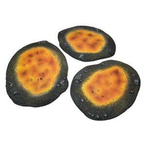 Painted 3D Terrain - LAVA LAKES - Custom Miniature Scenery for Wargaming, Table Top Games, DnD & RPG
