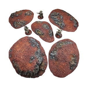 Painted 3D Terrain - MARS HILLS - Custom Miniature Scenery for Wargaming, Table Top Games, DnD & RPG