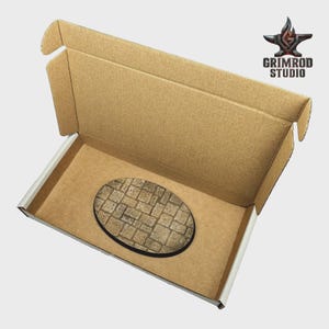 Bases de arenisca para miniaturas de 28 mm / 32 mm, bases redondas de resina pintadas de 25 mm a 160 mm para juegos de guerra de mesa. imagen 8
