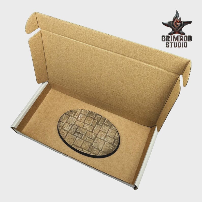 Bases de arenisca para miniaturas de 28 mm / 32 mm, bases redondas de resina pintadas de 25 mm a 160 mm para juegos de guerra de mesa. imagen 8