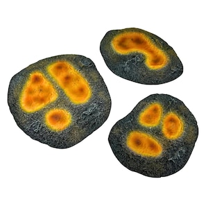 Painted 3D Terrain - LAVA PONDS - Custom Miniature Scenery for Wargaming, Table Top Games, DnD & RPG