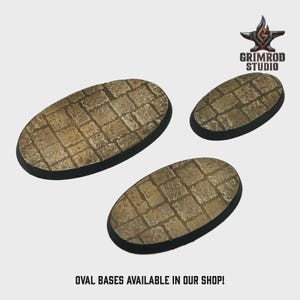 Bases de arenisca para miniaturas de 28 mm / 32 mm, bases redondas de resina pintadas de 25 mm a 160 mm para juegos de guerra de mesa. imagen 6