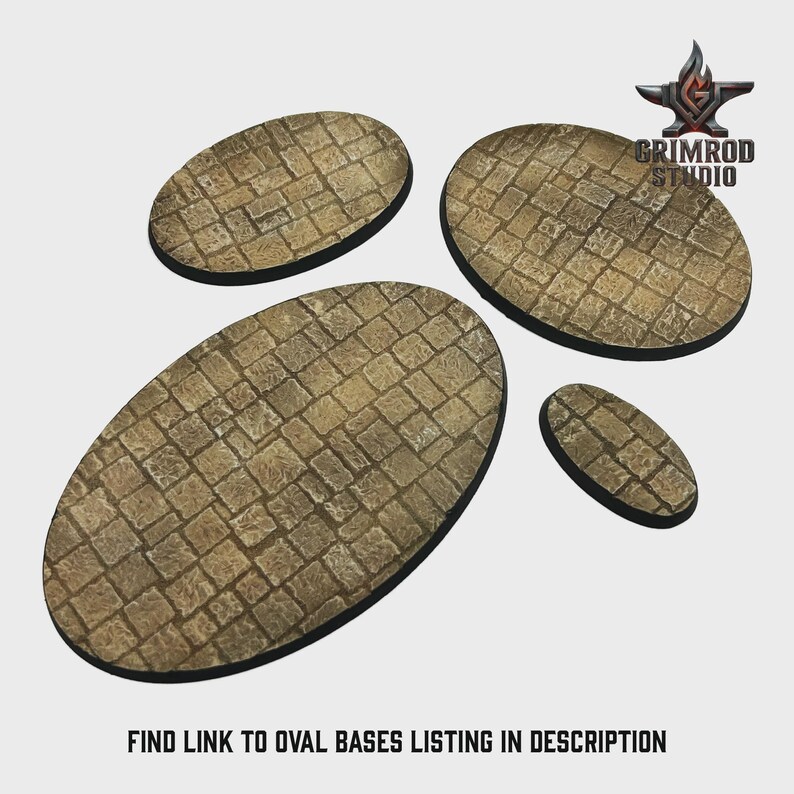 Bases de arenisca para miniaturas de 28 mm / 32 mm, bases redondas de resina pintadas de 25 mm a 160 mm para juegos de guerra de mesa. imagen 7