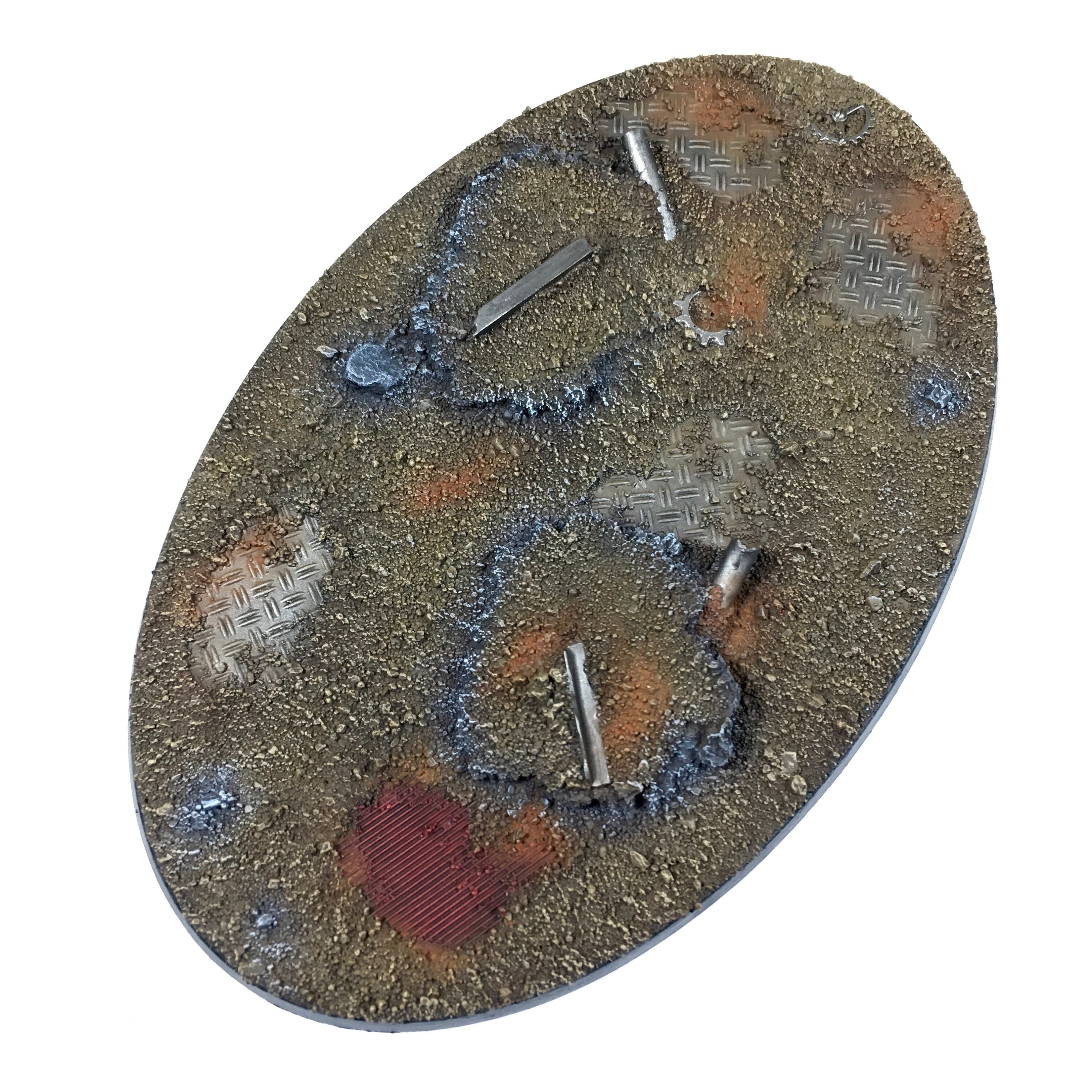 Base Per Miniature Warhammer Workshop Base Ovale Per Miniature Warhammer 40k & AoS - 105mm X 70mm, Non Ufficiale, Per Qualsiasi Esercito White Base - Foto 13