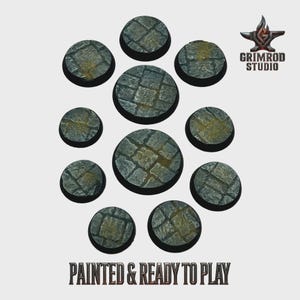 Kullerstensbaser för Warhammer 40K-miniatyrer, runda 25 mm-160 mm målade hartsbaser för bordsspel