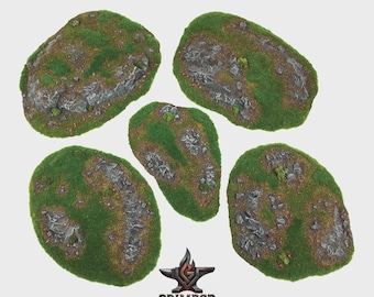 28mm Terrain - Grass Hills - Painted Resin Fantasy Terrain for 28mm / 32mm Miniature Tabletop Wargaming & Historical Gaming