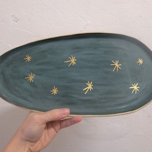 Big serving plate &quot;Stars drown in the pond&quot;