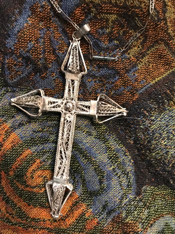 Silver Mexican Filigree Cross