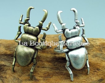 Scarab beetle adjustable ring