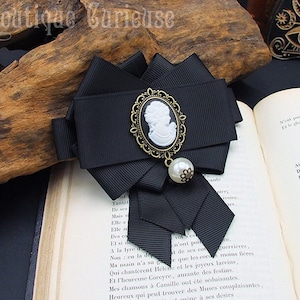 Victorian gothic steampunk style cameo brooch image 1