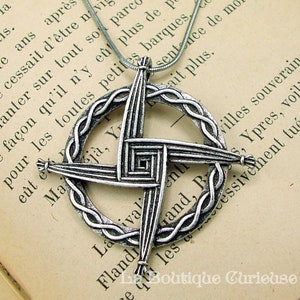 Wicca magic pendant Cross of Brigid Imbolc + chain