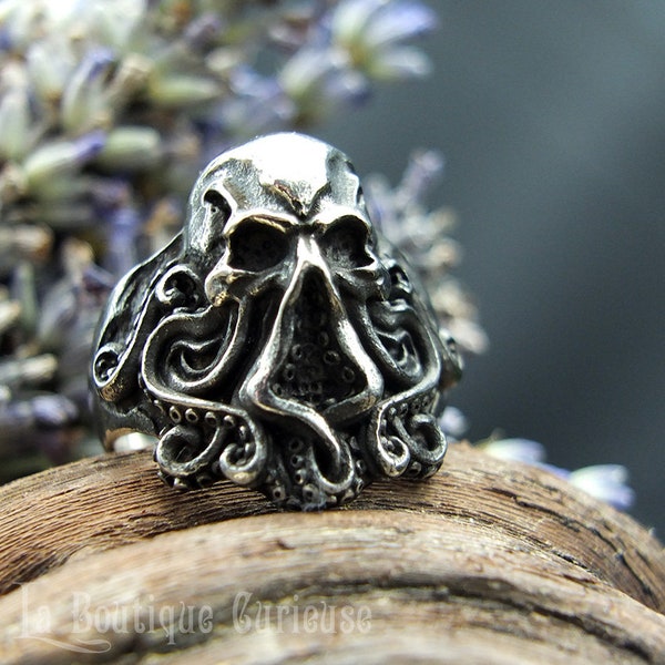 Bague Cthulhu Lovecraft en acier inoxydable