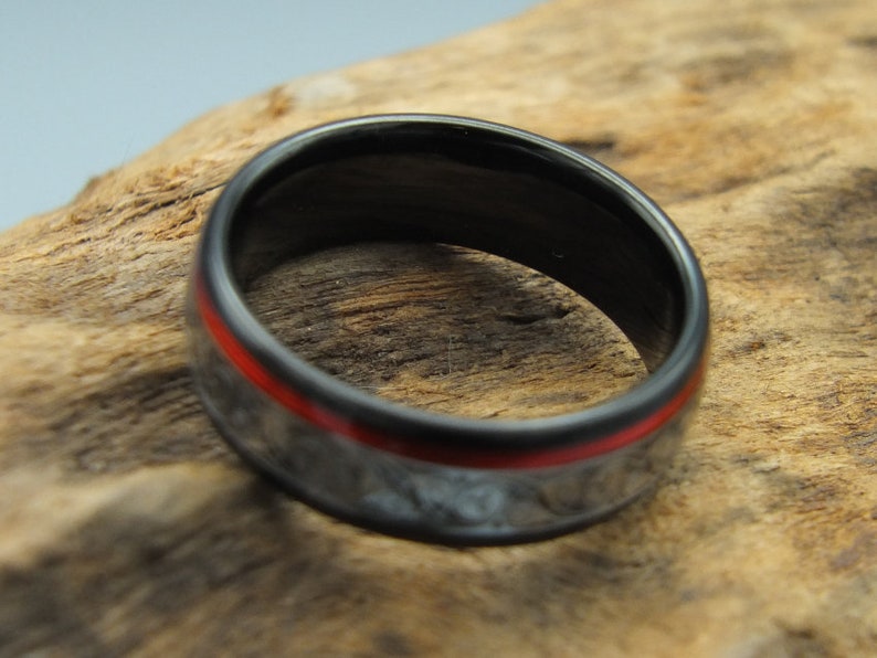 Celtic musician ring made of guitar string and tungsten image 3
