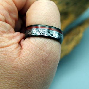 Celtic musician ring made of guitar string and tungsten image 5