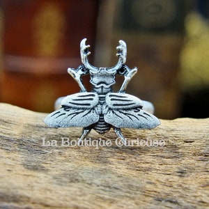 Lucane scarab adjustable ring